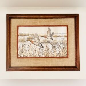 Call of Autumn by Al Dornisch Etching Mallard Ducks 24K Gold Franklin Mint 1981